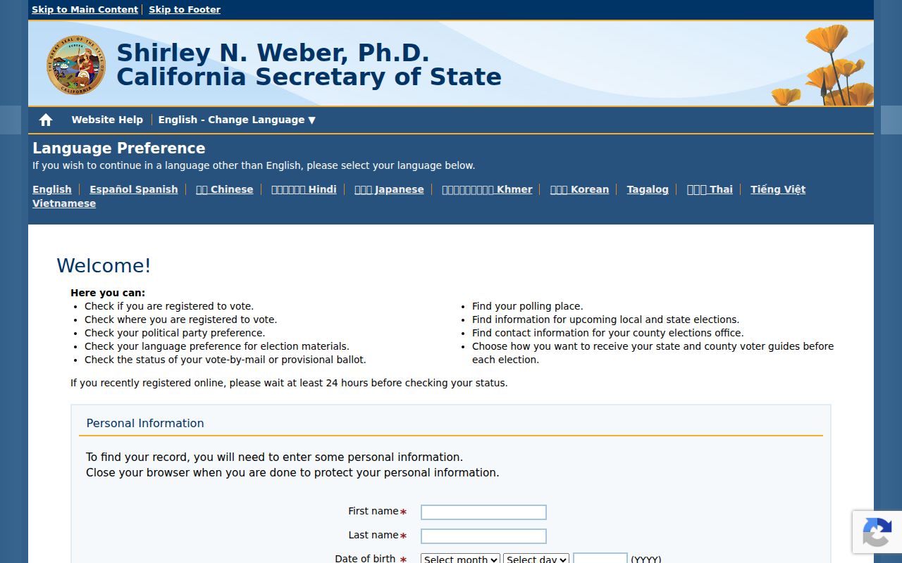 Chino Hills residents directory California voter status lookup