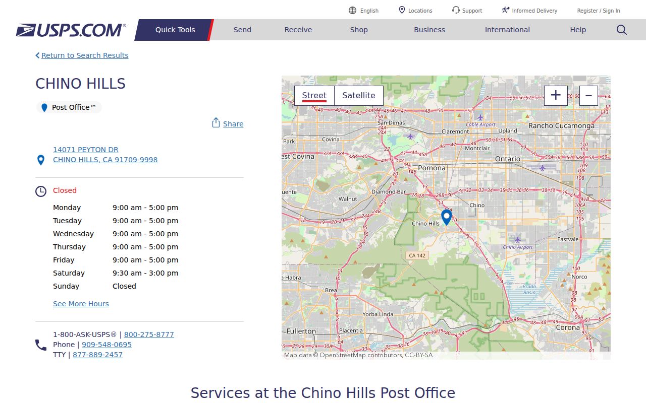 Chino Hills ZIP code directory Chino Hills Post Office
